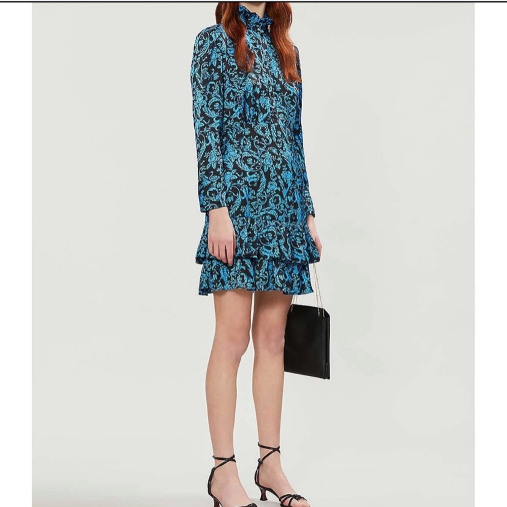 ❗️SOLD❗️Size XS Sandro Alna Tiered Botanical-Print Mini Dress